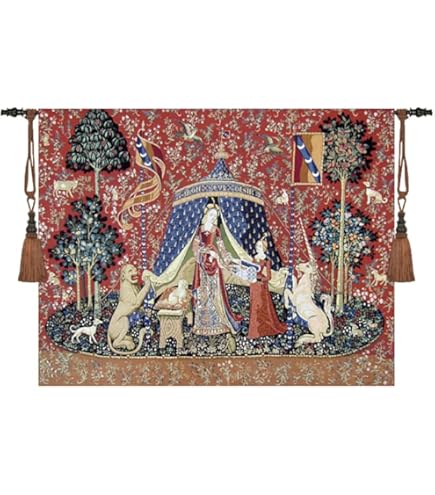 洋書 shaped Tapestry Amazon.com: Aubelin Tapestry Large TASTE The Lady & Unicorn